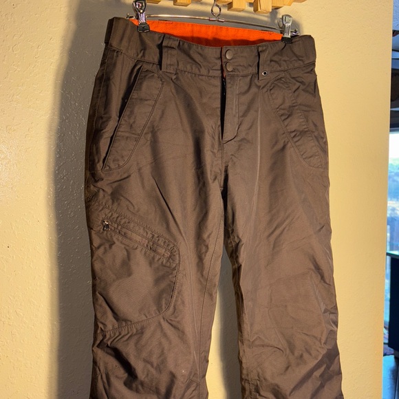 EUC MARMOT Dark Brown with Black bottoms Orange Fleece Lined Snow Ski - Picture 2 of 12